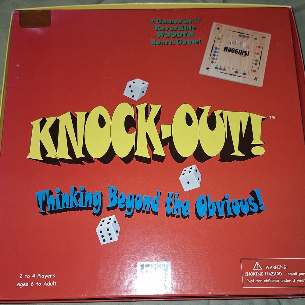 VINTAGE! MENSA SELECT "MUGGINS & KNOCKOUT" REVERSIBLE, WOODEN BOARD GAME - Picture 2 of 4